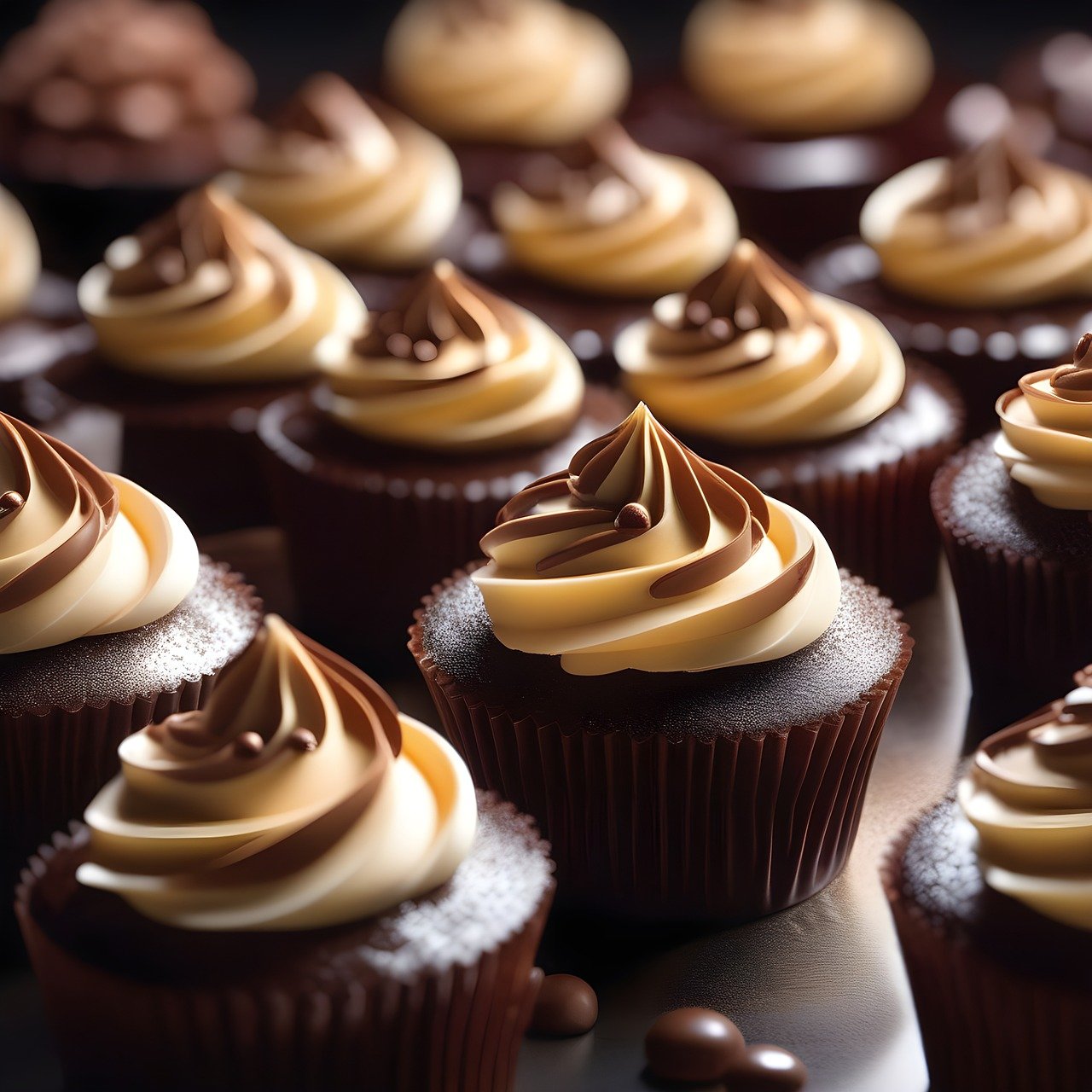 ai generated, chocolate, cupcakes-8679372.jpg